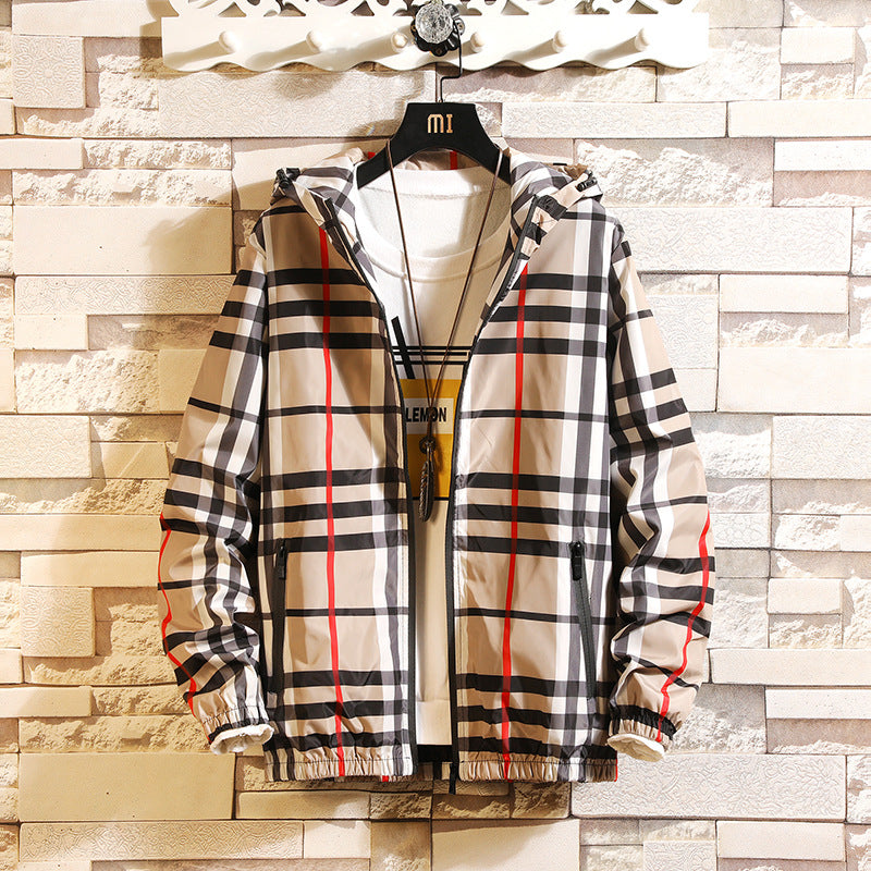 Men's Spring/Fall Fashion Plaid Jacket