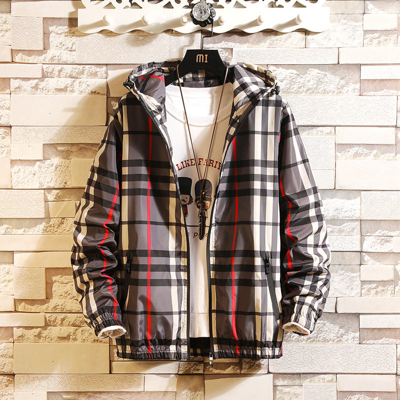 Men's Spring/Fall Fashion Plaid Jacket