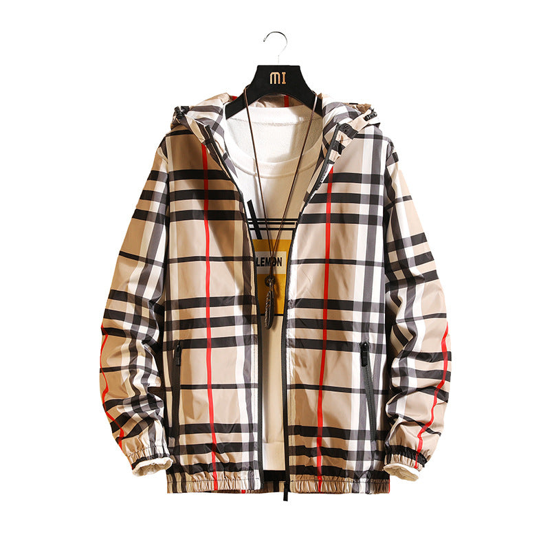 Men's Spring/Fall Fashion Plaid Jacket