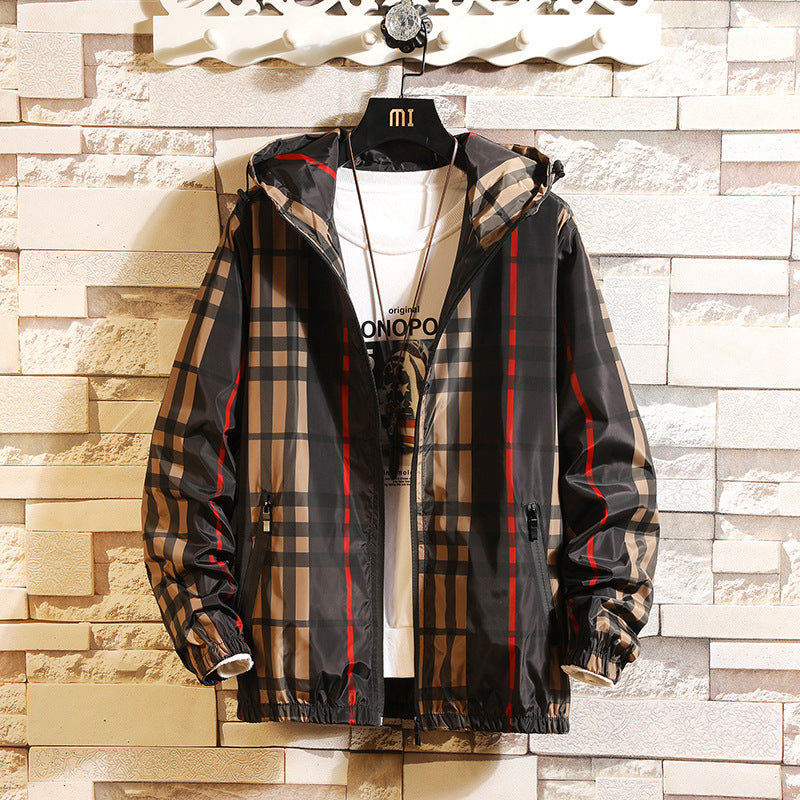 Men's Spring/Fall Fashion Plaid Jacket