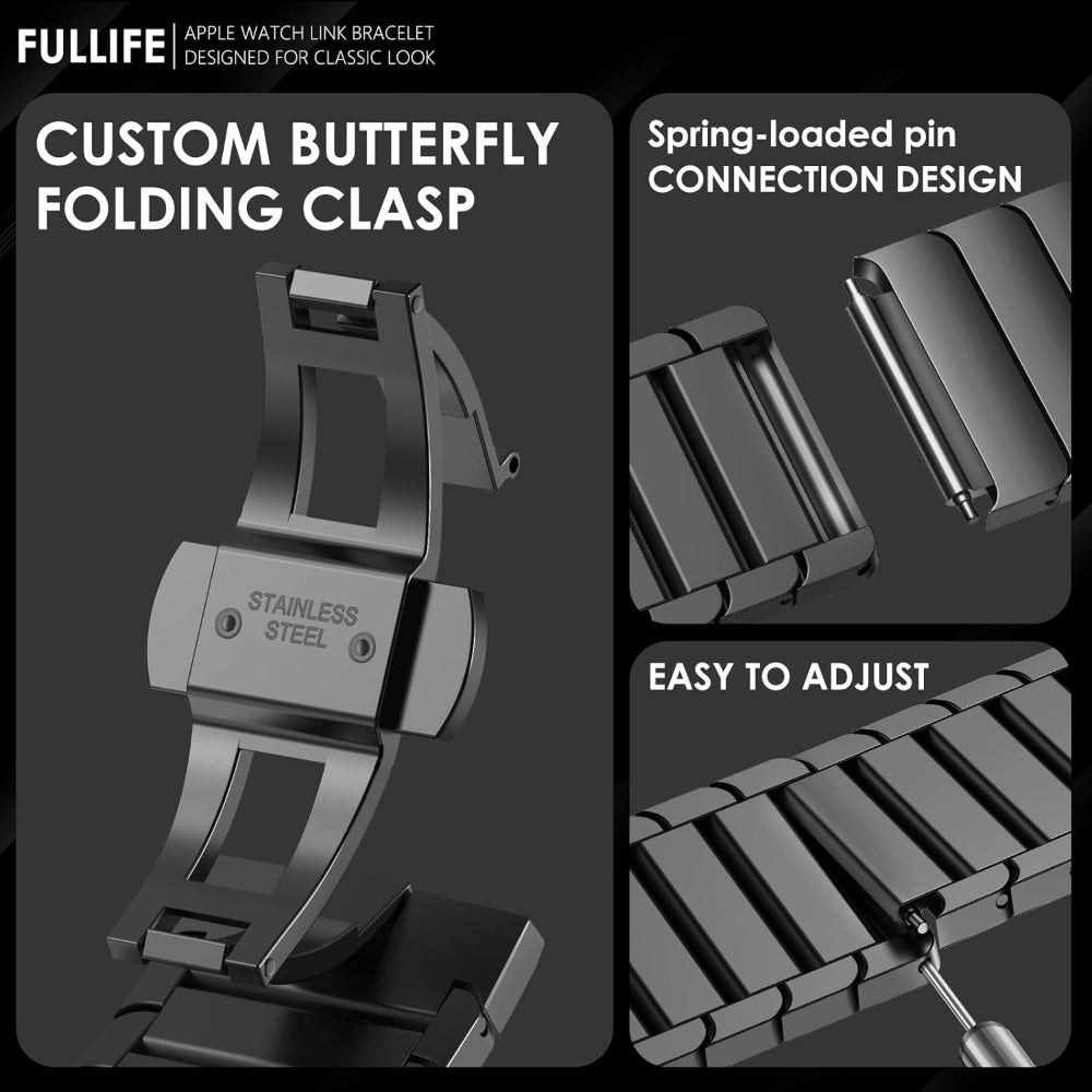 Pallaband titanium official color for Apple Watch strap iwatch10 generation ultra one-bead butterfly buckle bamboo joint