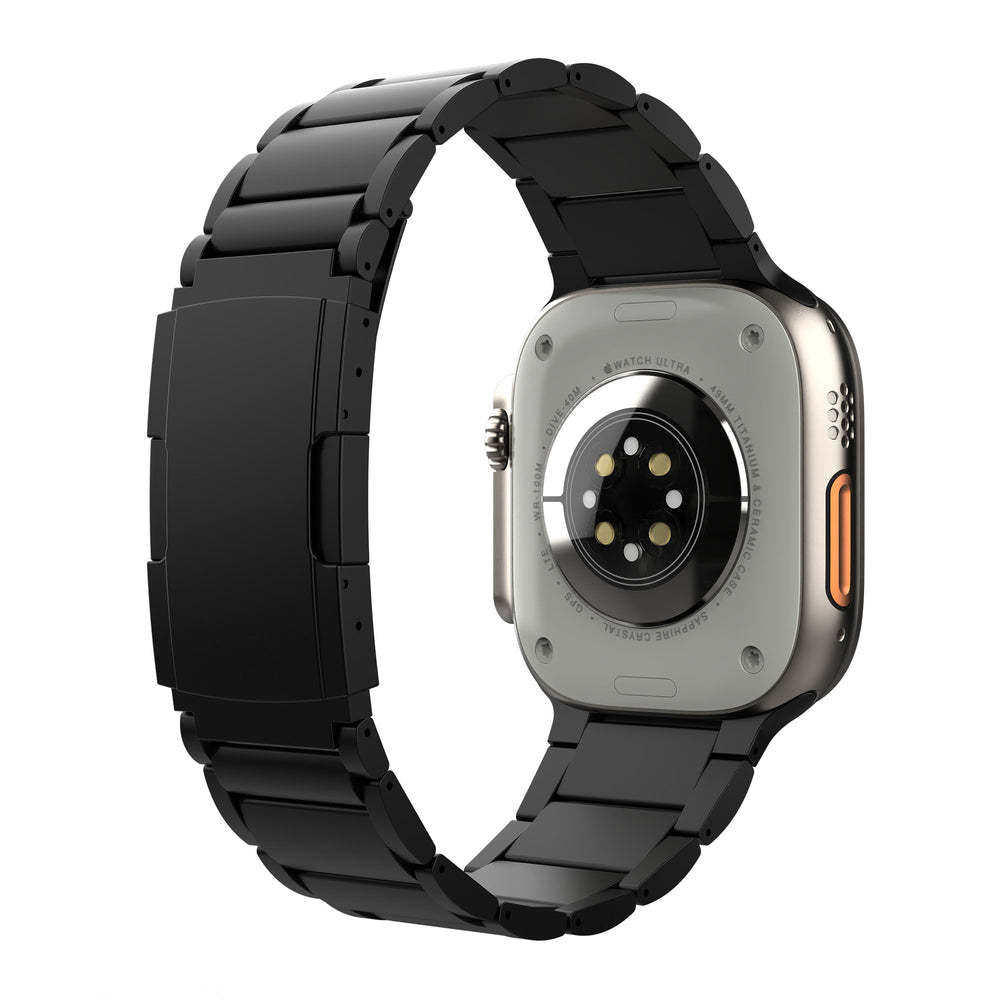 T01 Grade Apple Titanium Strap Fits All apple watch series - Adjustable Titanium Apple Watch Band with Secure Clasp - Premium Color Matching Band with Comfortable grip - Replacement Wristbands for iWatch (T01 | ULTRA Black)