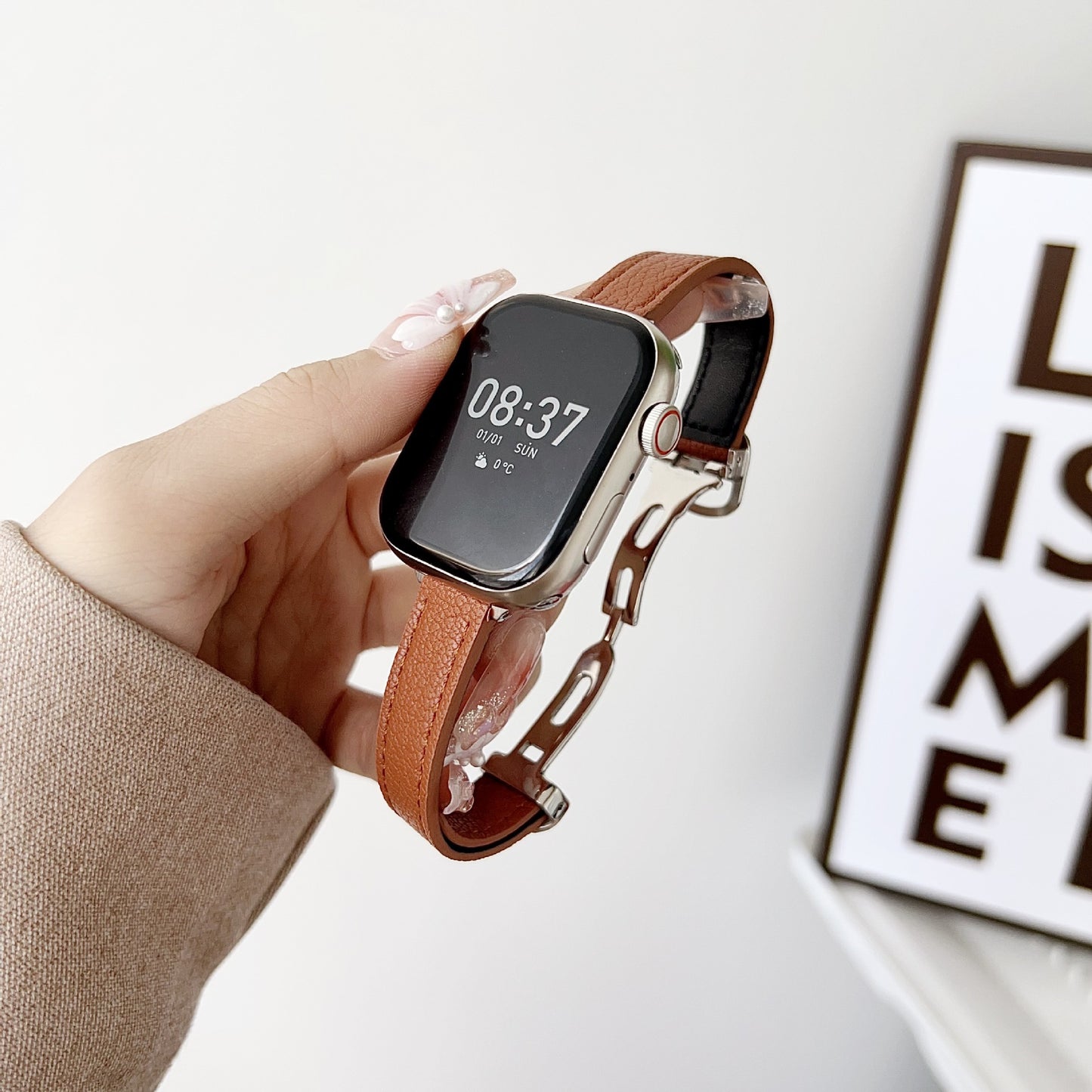 Pallaband ™️ Lychee Pattern Small Waist Folding Buckle Strap