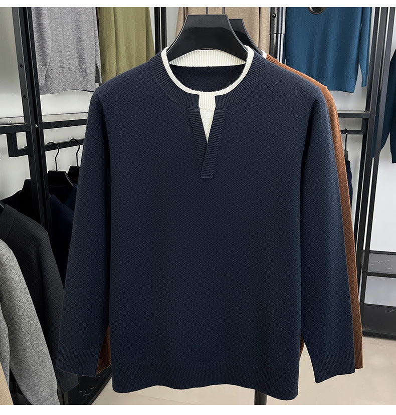 PB cashmere blended fashion long-sleeved knitted sweater