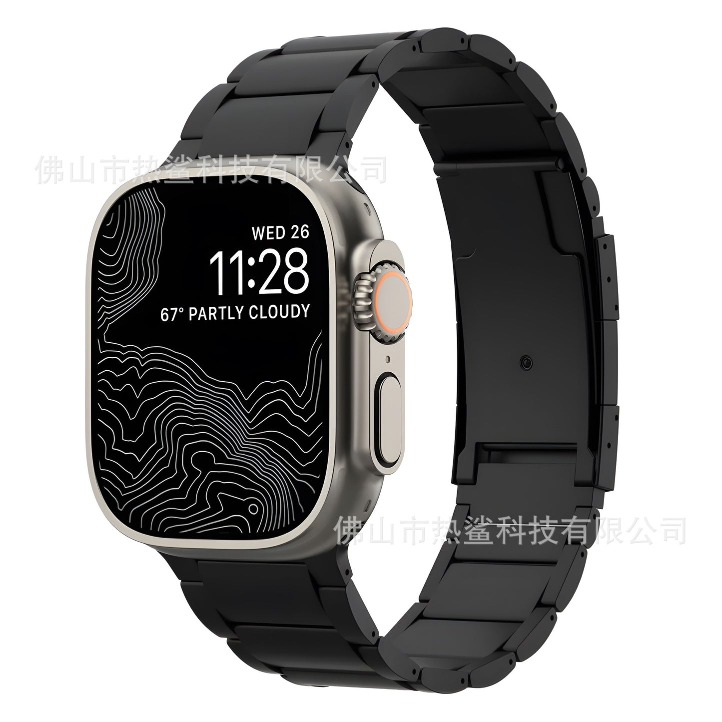T01 Grade Apple Titanium Strap Fits All apple watch series - Adjustable Titanium Apple Watch Band with Secure Clasp - Premium Color Matching Band with Comfortable grip - Replacement Wristbands for iWatch (T01 | ULTRA Black)