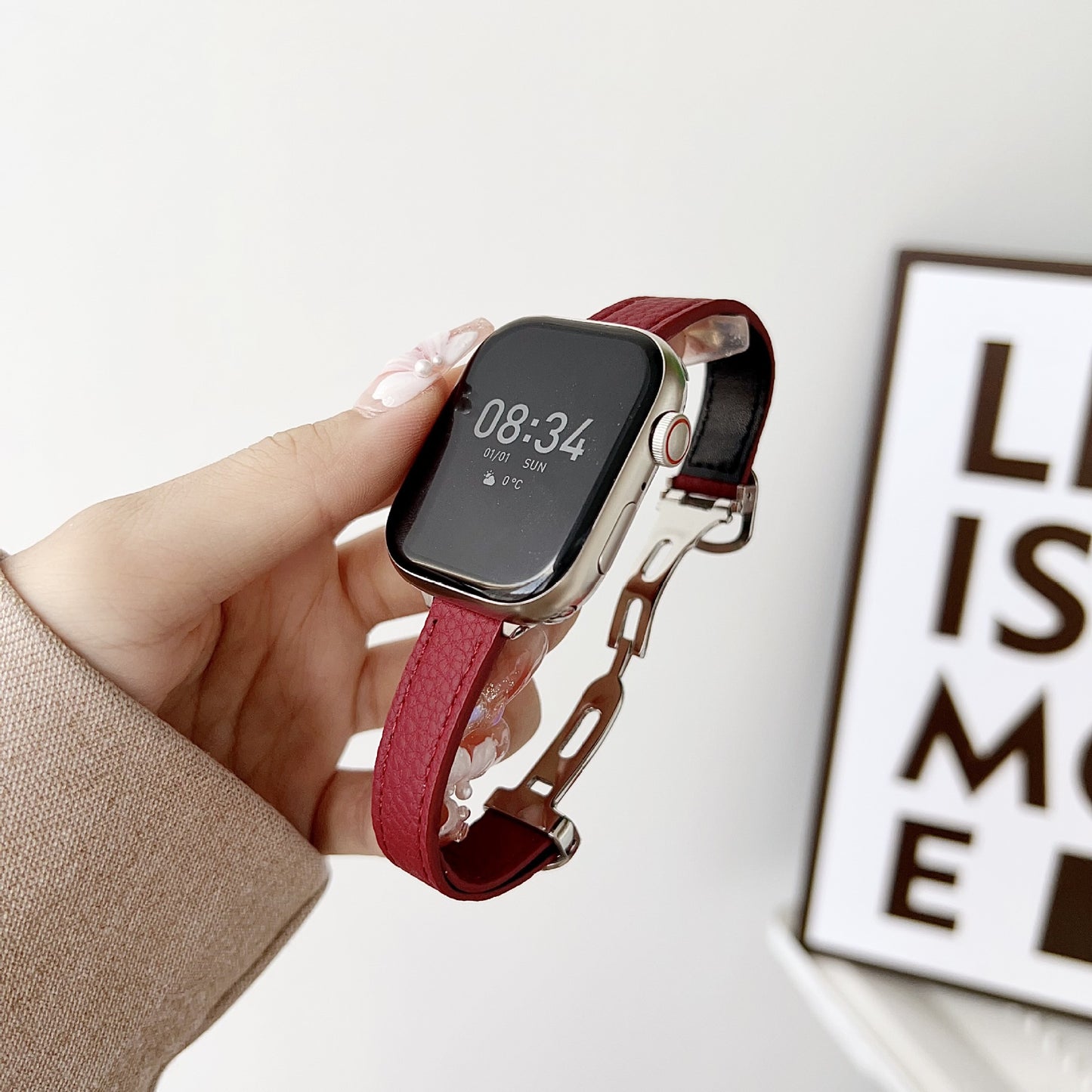 Pallaband ™️ Lychee Pattern Small Waist Folding Buckle Strap