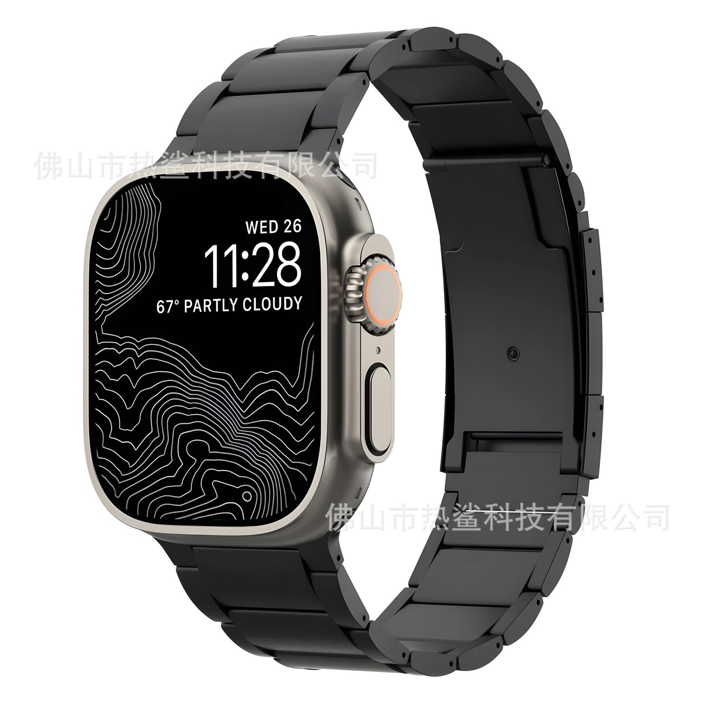 T01 Grade Apple Titanium Strap Fits All apple watch series - Adjustable Titanium Apple Watch Band with Secure Clasp - Premium Color Matching Band with Comfortable grip - Replacement Wristbands for iWatch (T01 | ULTRA Black)