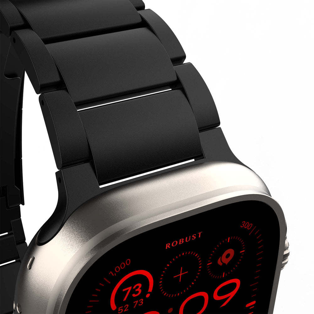 T01 Grade Apple Titanium Strap Fits All apple watch series - Adjustable Titanium Apple Watch Band with Secure Clasp - Premium Color Matching Band with Comfortable grip - Replacement Wristbands for iWatch (T01 | ULTRA Black)