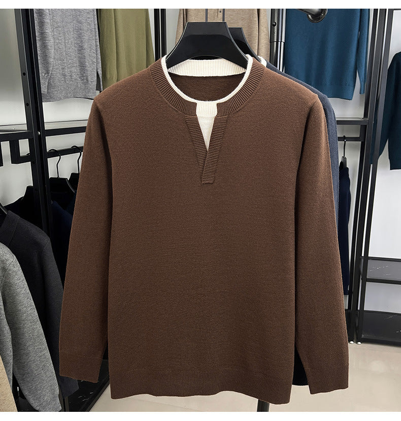 PB cashmere blended fashion long-sleeved knitted sweater