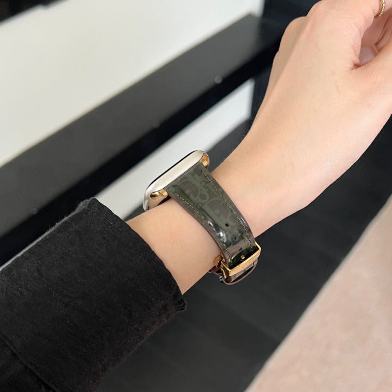 Premium Leather Butterfly Buckle Leather iwatch Strap for Apple Watch Strap s10s98