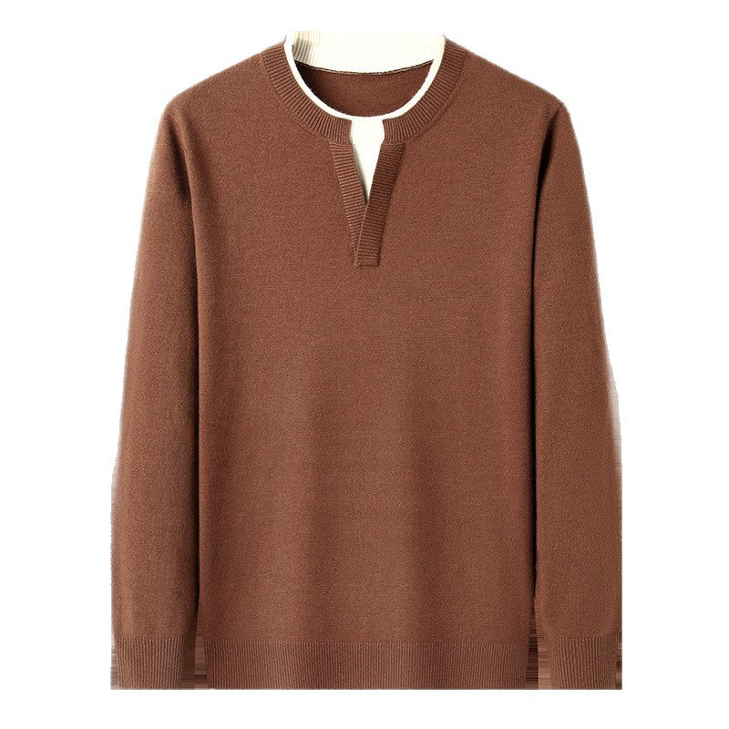 PB cashmere blended fashion long-sleeved knitted sweater
