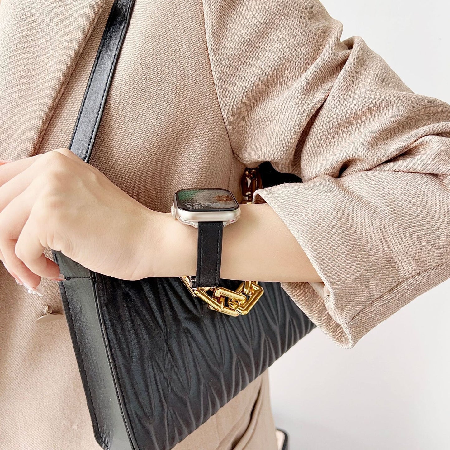 Pallaband ™️ Lychee Pattern Small Waist Folding Buckle Strap