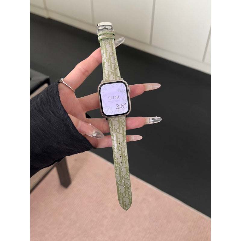 Premium Leather Butterfly Buckle Leather iwatch Strap for Apple Watch Strap s10s98