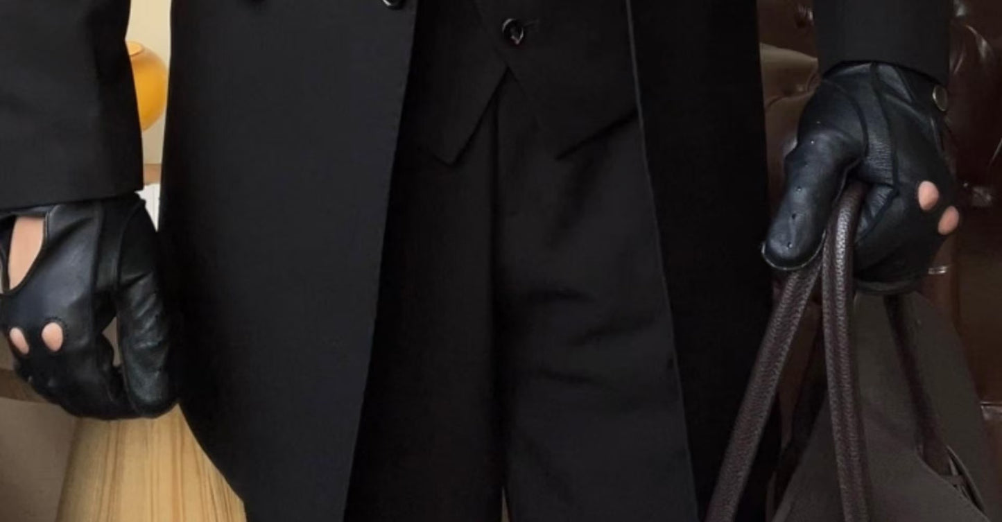 Men's mid-length lapel three-piece suit set