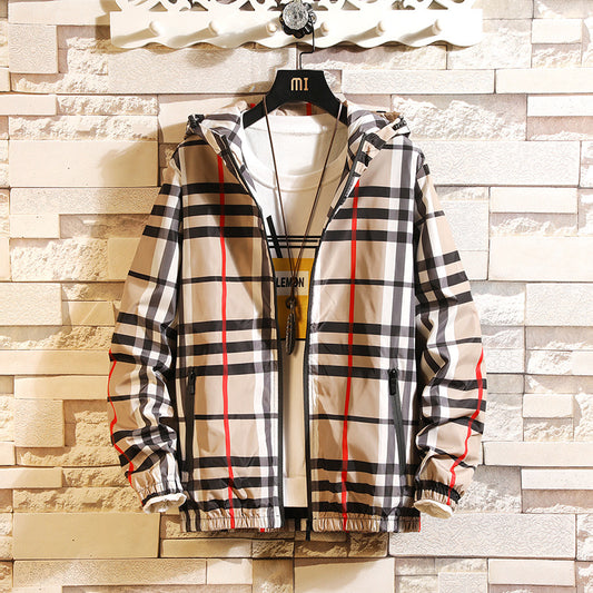Men's Spring/Fall Fashion Plaid Jacket
