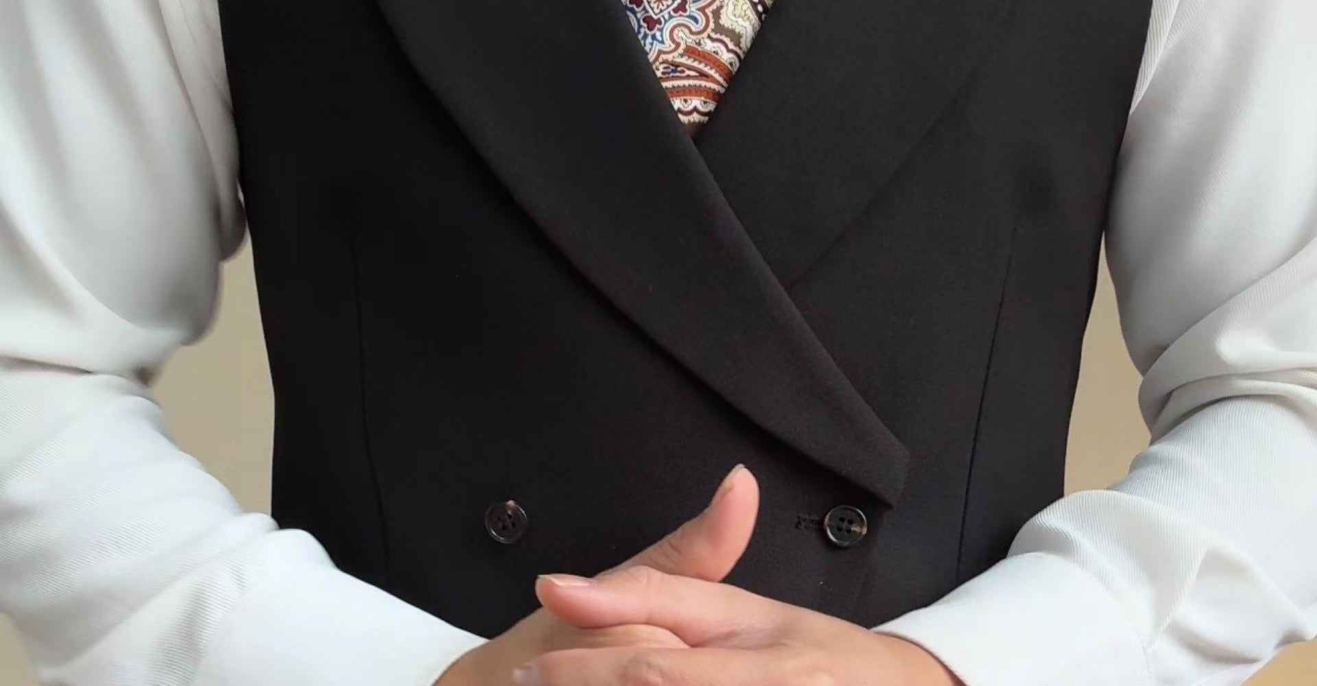 A three-piece black, light luxury, powerful British gentleman's suit for men