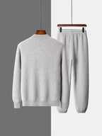 PB ™️ Men's Luxury Grade Hooded Cardigan 100% Pure Fleece Air Layer Thickened Pocket Casual Knitted Sweater Jacket SET