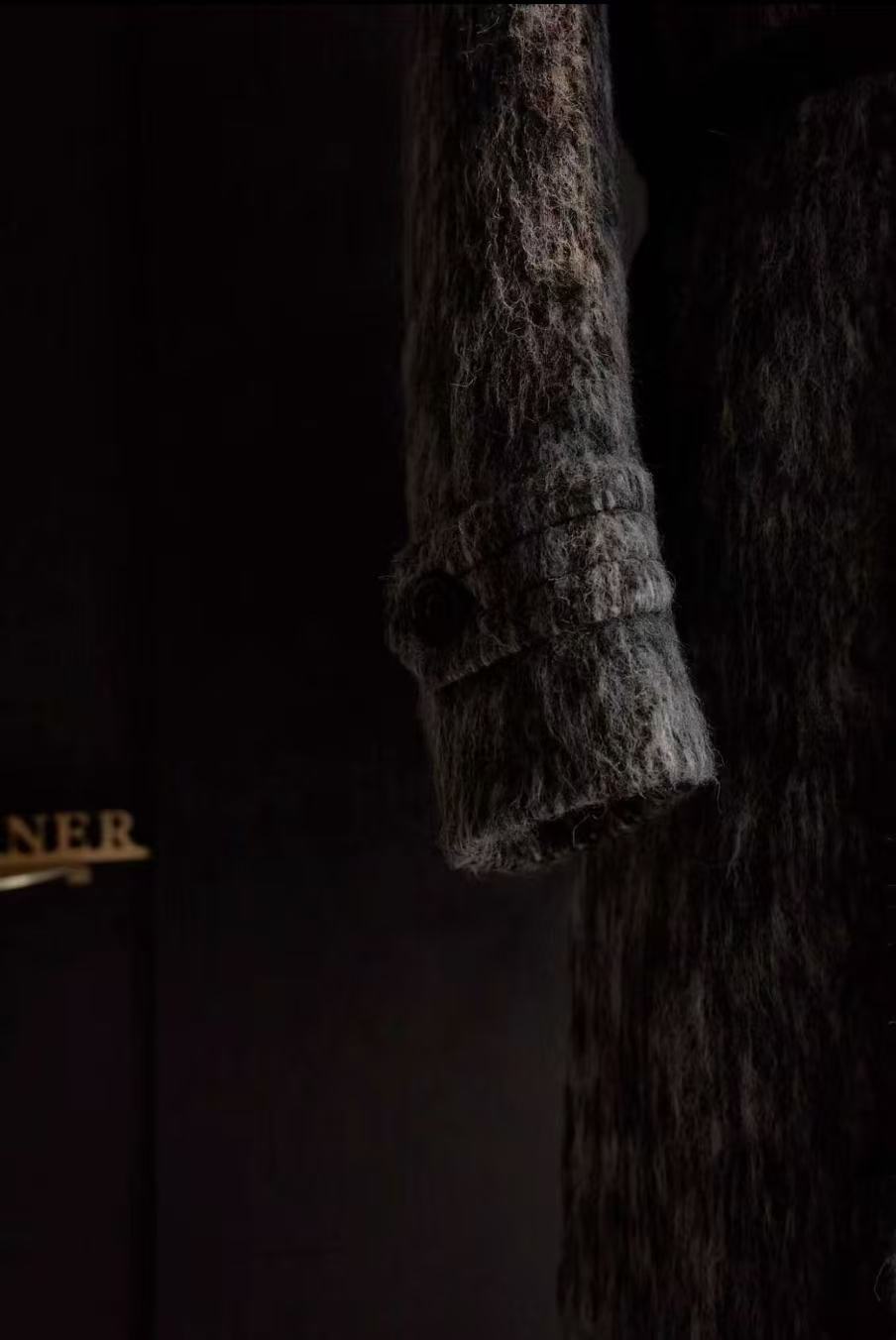 Pallaband™️ 【London Street】 Long-length Alpaca Duster Coat in Smoky Grey with Double Breasted Design