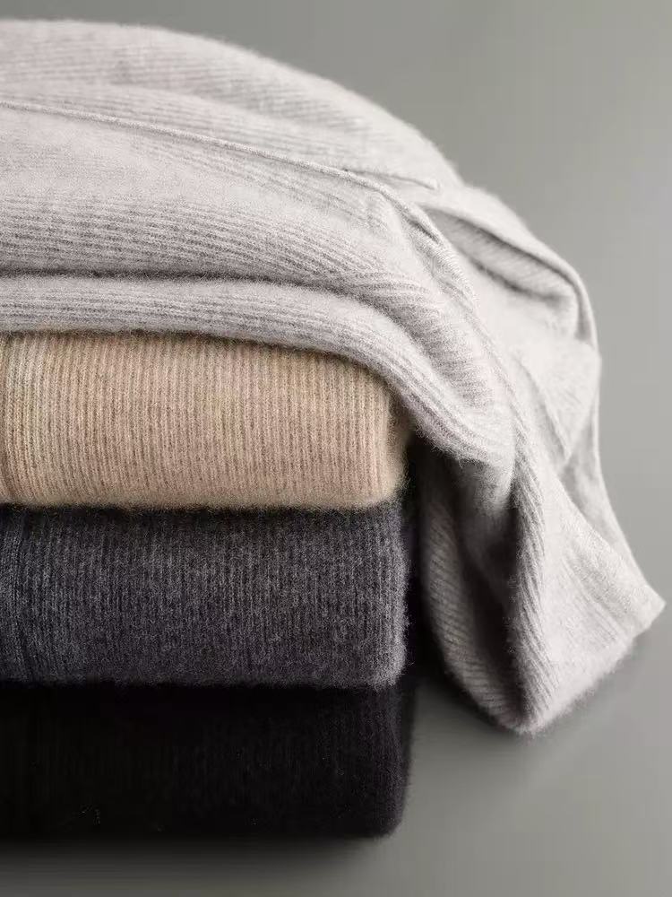 PB ™️ Men's Luxury Grade Hooded Cardigan 100% Pure Fleece Air Layer Thickened Pocket Casual Knitted Sweater Jacket SET