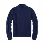 Small embroidered men's sweater half-height zipper knitted sweater business Polo bottoming shirt