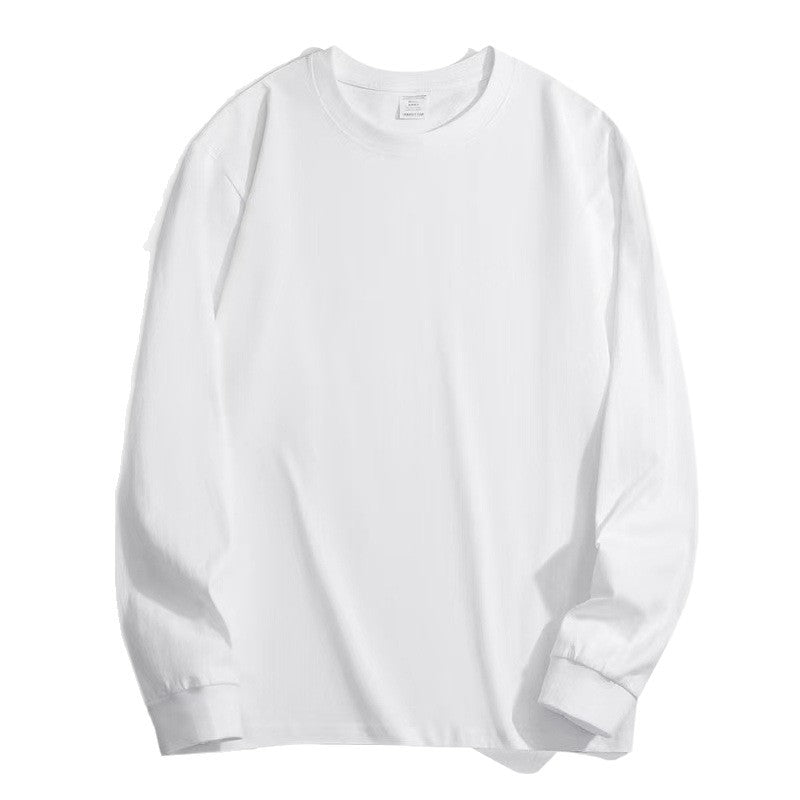 Palla Band ™️ 500G heavy bottoming shirt, American small neckline loose cotton thickened long sleeve t-shirt