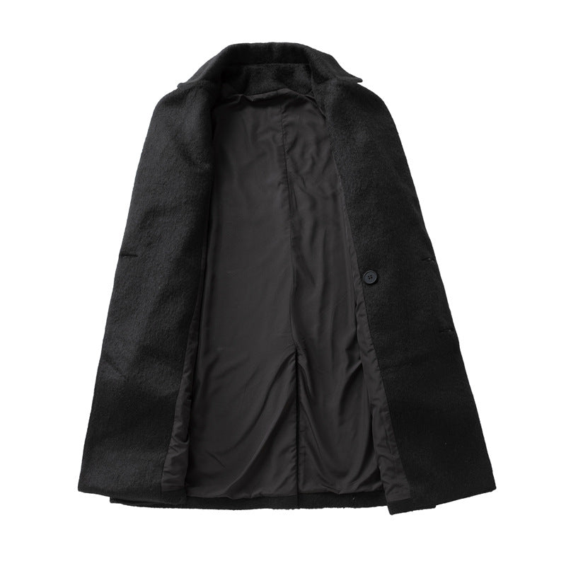 Men's double-sided woolen coat autumn and winter new double-row loose medium and long styles
