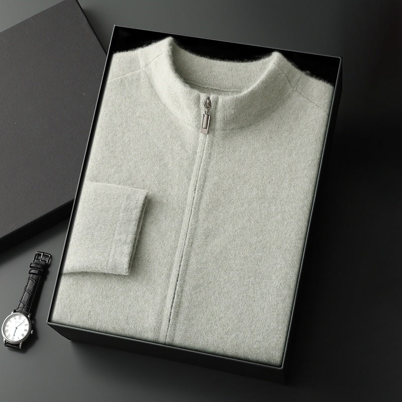 Pallaband ™️ outdoor sports cashmere cardigan autumn and winter new men's thickened zipper loose large size knitted jacket sweater