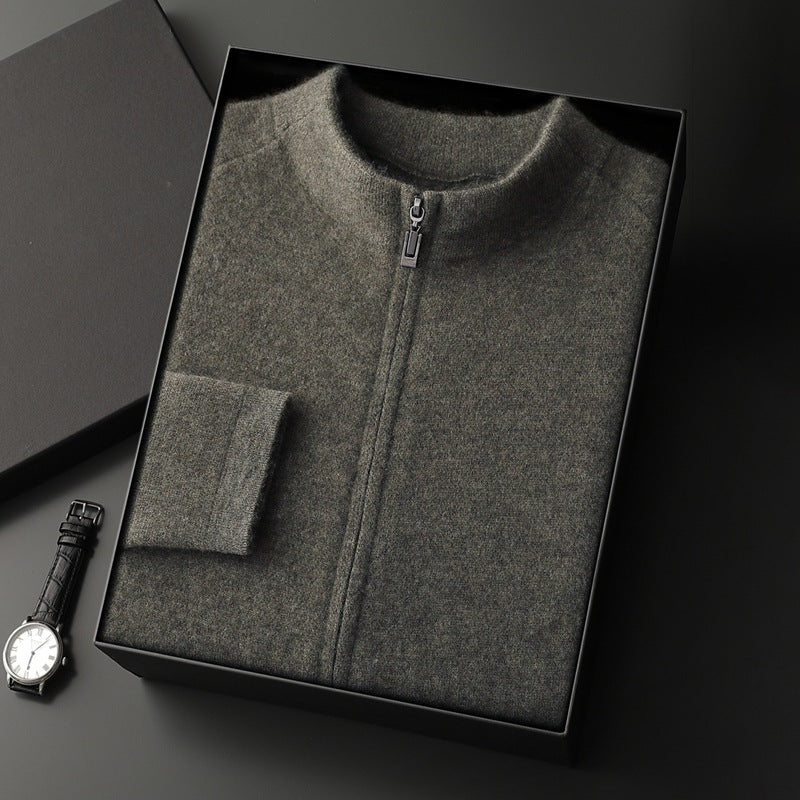 Pallaband ™️ outdoor sports cashmere cardigan autumn and winter new men's thickened zipper loose large size knitted jacket sweater