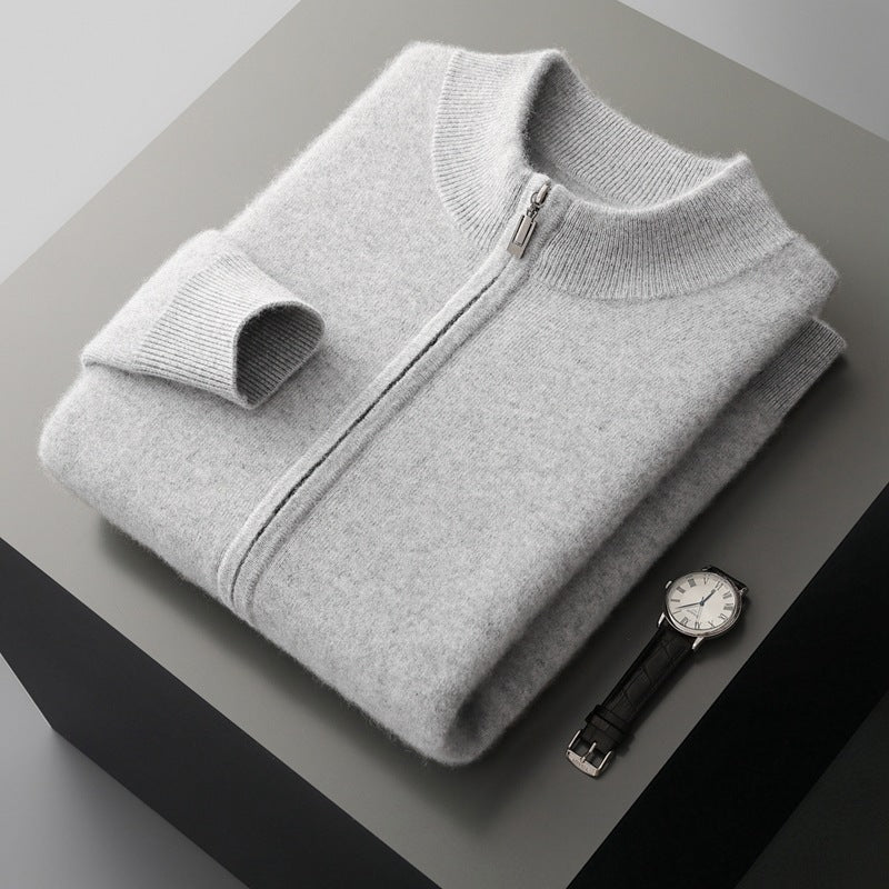 Pallaband ™️ autumn and winter cashmere sweater thickened cardigan men's double-sided knitted warm sweater cardigan