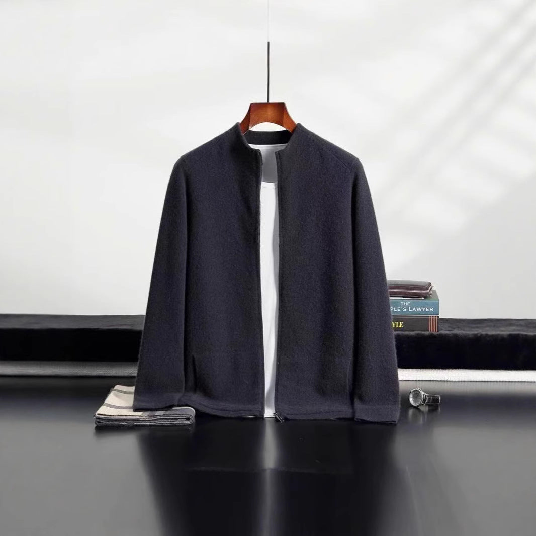 Pallaband ™️ outdoor sports cashmere cardigan autumn and winter new men's thickened zipper loose large size knitted jacket sweater