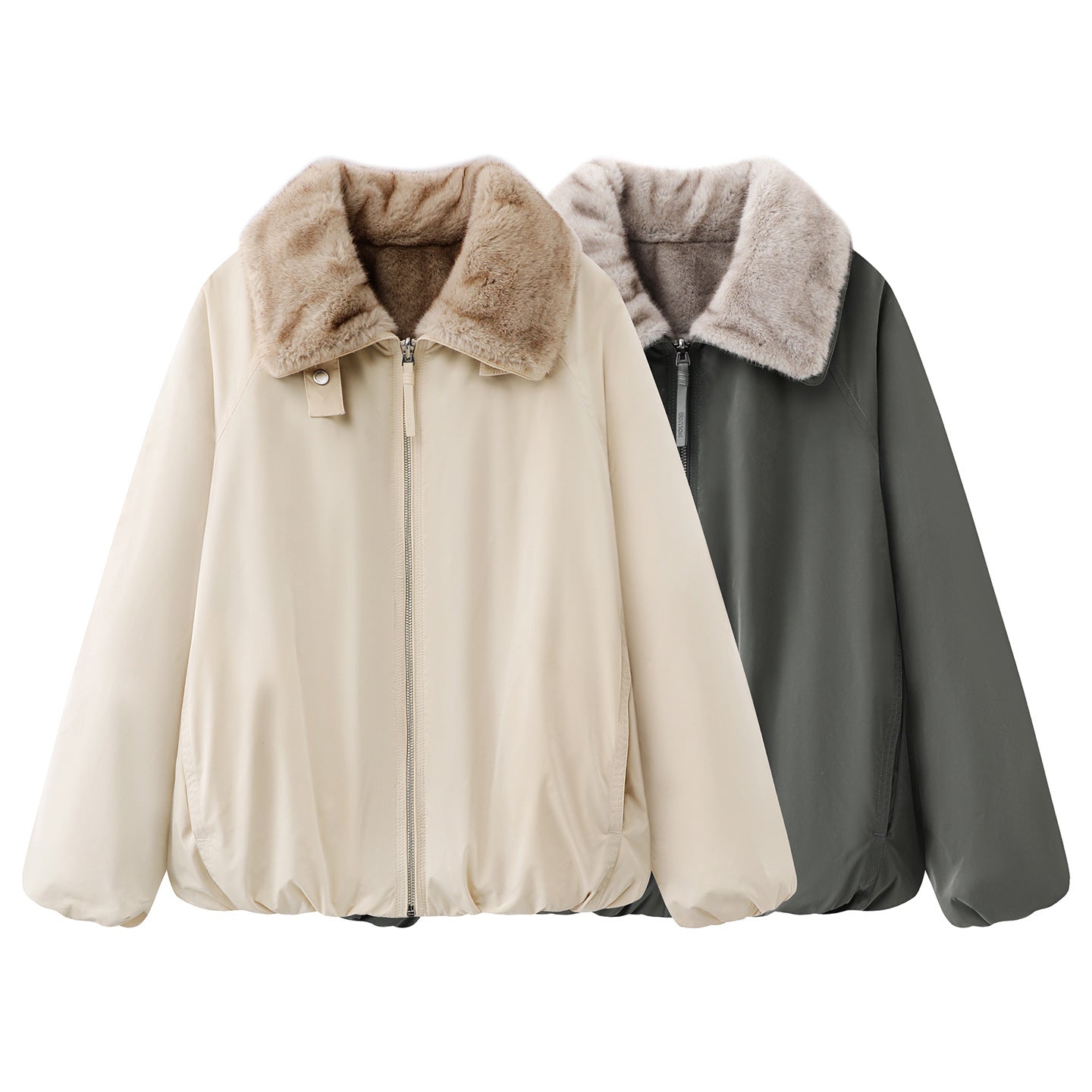 2025 winter new loose double-sided plush Parker thermal jacket EBE4COT011