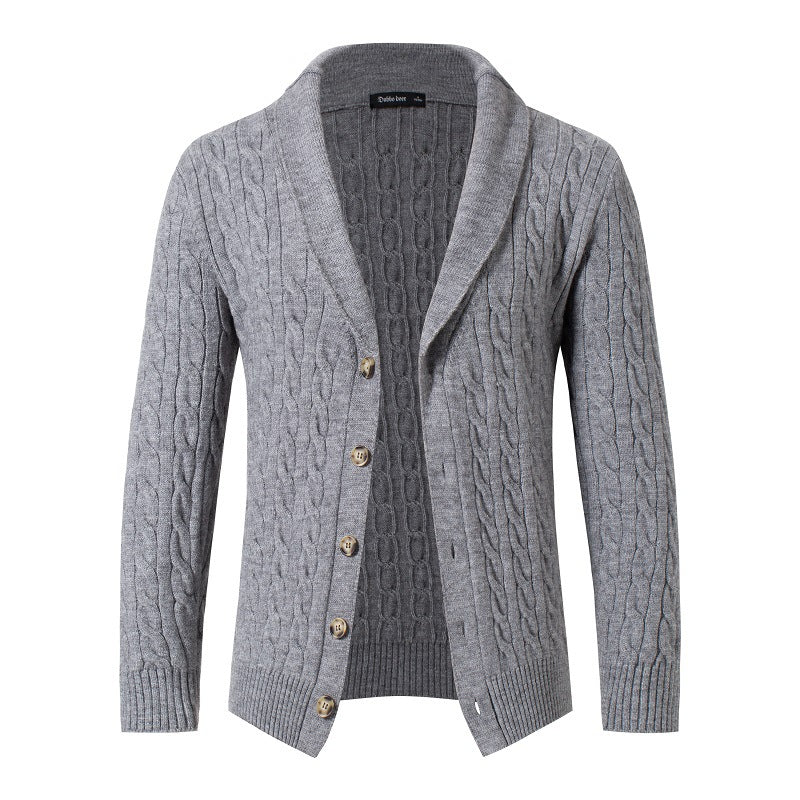 Autumn and winter new twist single-breasted button-down long sleeve thickened cardigan jacket