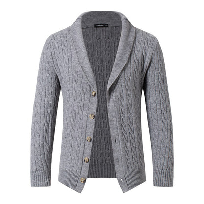 Autumn and winter new twist single-breasted button-down long sleeve thickened cardigan jacket