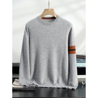 Pallaband ™️ autumn and winter cashmere sweater men's thickened contrasting pullover long-sleeved knitted sweater with warm top inside wool sweater bottoming shirt