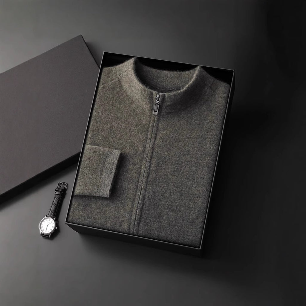 Pallaband ™️ outdoor sports cashmere cardigan autumn and winter new men's thickened zipper loose large size knitted jacket sweater