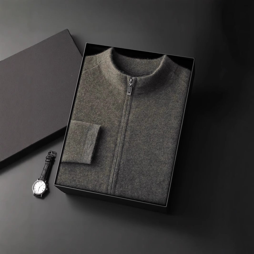 Pallaband ™️ outdoor sports cashmere cardigan autumn and winter new men's thickened zipper loose large size knitted jacket sweater