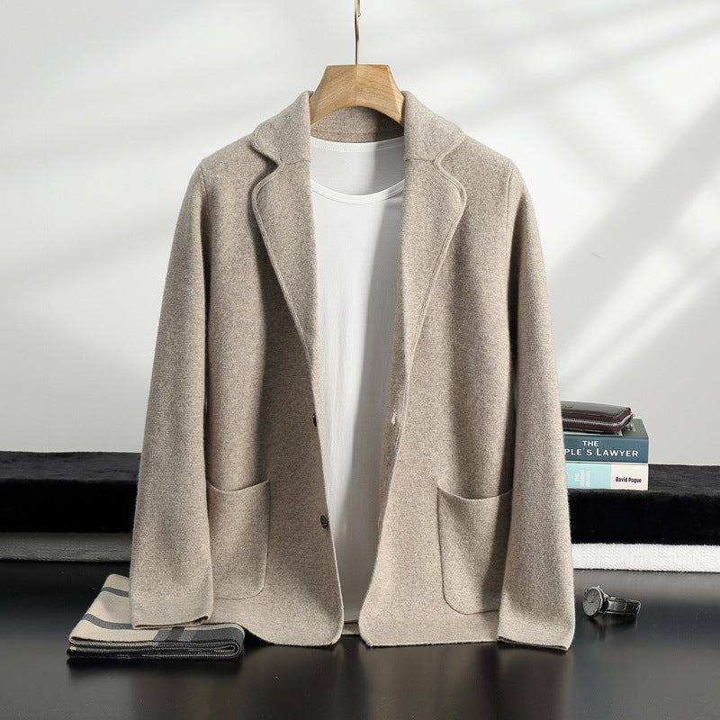 Palla band ™️ 2025 autumn and winter new men's cashmere jacket knitted sweater suit collar long sleeve versatile comfortable skin-friendly loose and thin