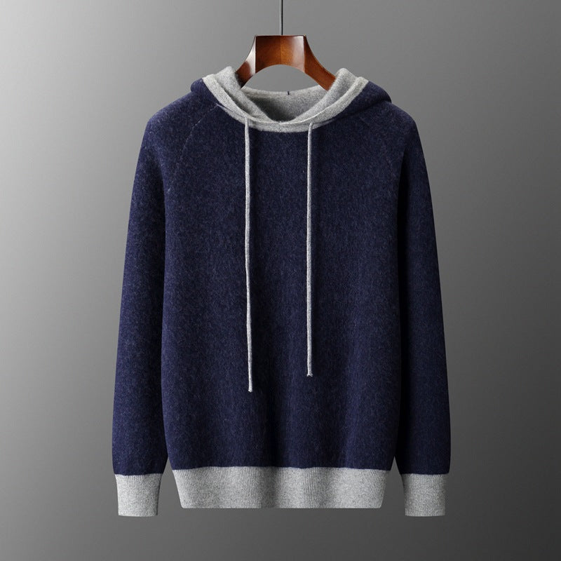 Pallaband ™️ autumn and winter new cross-border personality niche knitted hooded pullover sweater jacket loose casual wear cashmere