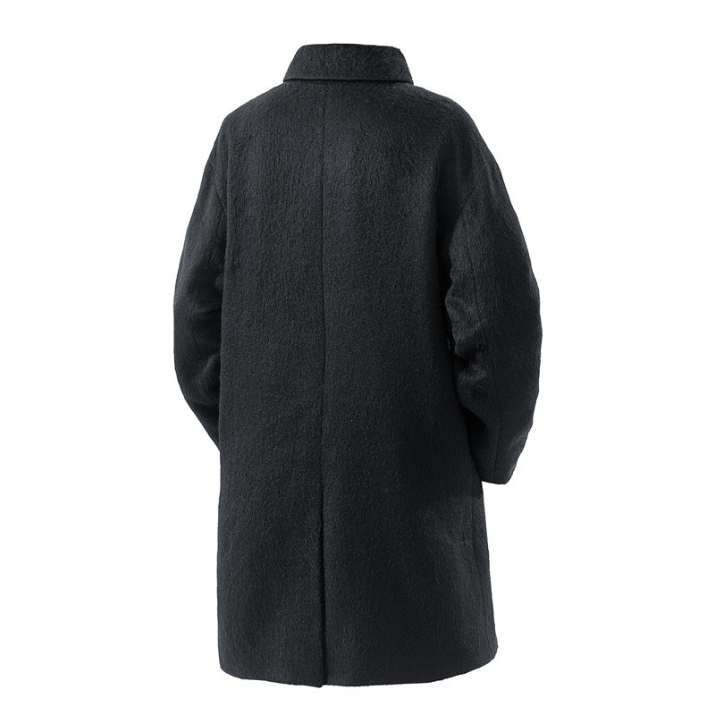 Men's double-sided woolen coat autumn and winter new double-row loose medium and long styles