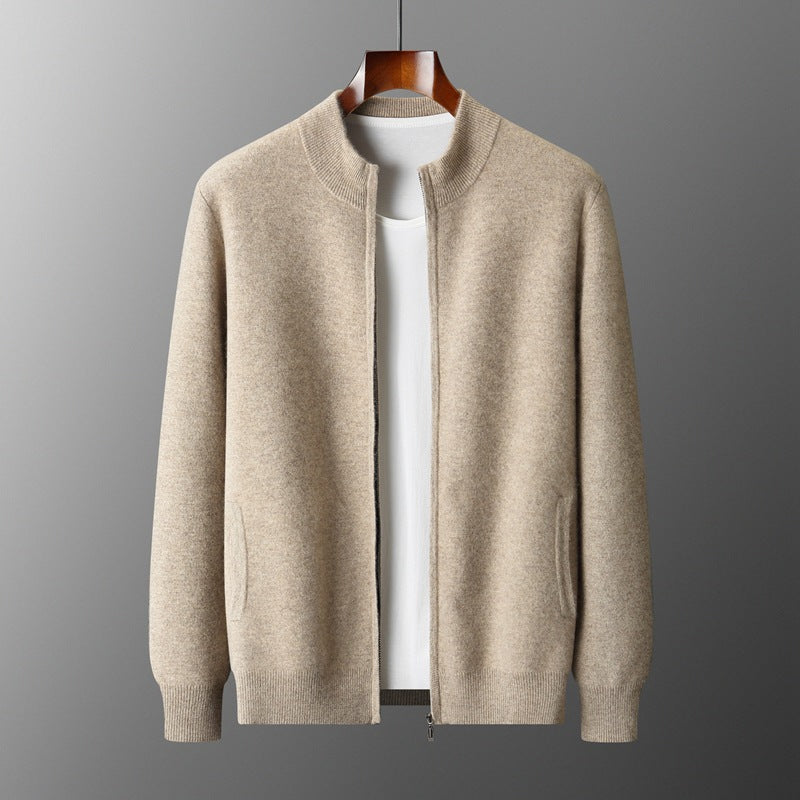 Pallaband ™️ autumn and winter cashmere sweater thickened cardigan men's double-sided knitted warm sweater cardigan