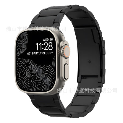 T01 Grade Apple Titanium Strap Fits All apple watch series - Adjustable Titanium Apple Watch Band with Secure Clasp - Premium Color Matching Band with Comfortable grip - Replacement Wristbands for iWatch (T01 | ULTRA Black)