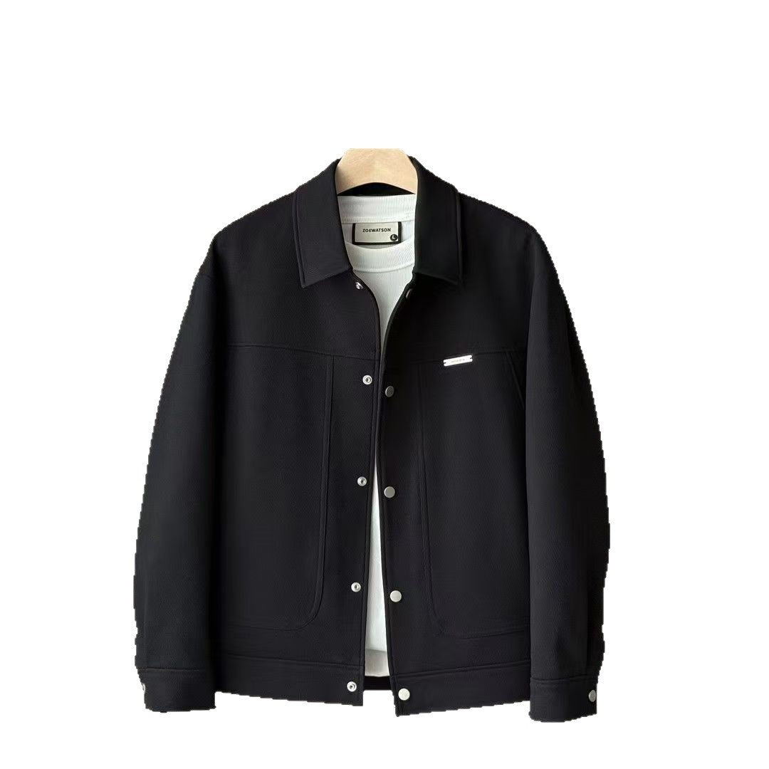 [50 White Duck Down] Minimalist style solid color simple and versatile cut lapel down jacket