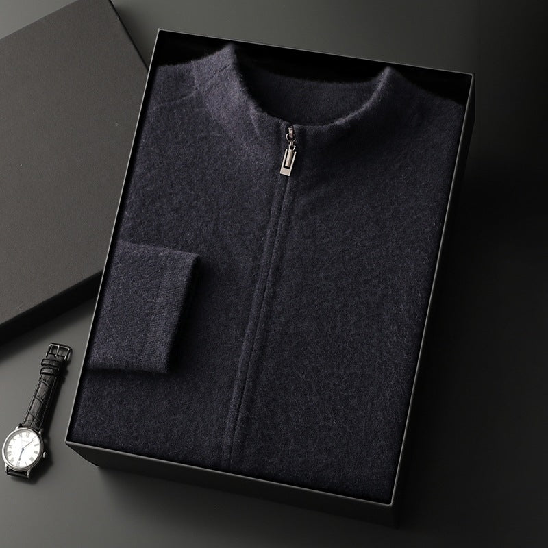 Pallaband ™️ outdoor sports cashmere cardigan autumn and winter new men's thickened zipper loose large size knitted jacket sweater