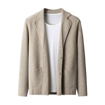 Palla band ™️ 2025 autumn and winter new men's cashmere jacket knitted sweater suit collar long sleeve versatile comfortable skin-friendly loose and thin