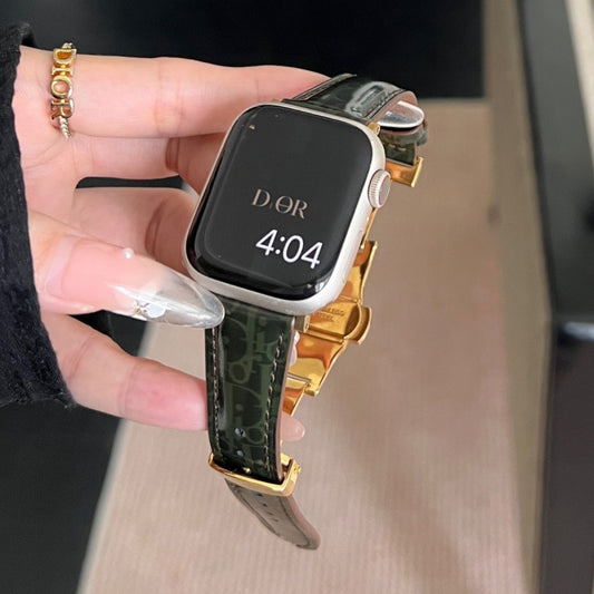 Premium Leather Butterfly Buckle Leather iwatch Strap for Apple Watch Strap s10s98