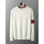 Pallaband ™️ autumn and winter cashmere sweater men's thickened contrasting pullover long-sleeved knitted sweater with warm top inside wool sweater bottoming shirt