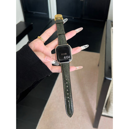 Premium Leather Butterfly Buckle Leather iwatch Strap for Apple Watch Strap s10s98
