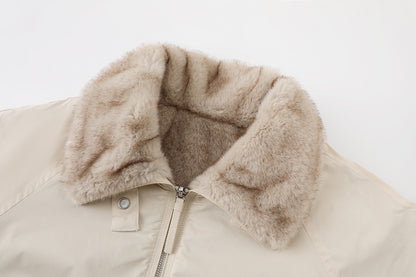 2025 winter new loose double-sided plush Parker thermal jacket EBE4COT011