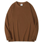 Palla Band ™️ 500G heavy bottoming shirt, American small neckline loose cotton thickened long sleeve t-shirt