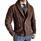 2025 autumn and winter new knitted cardigan men's lapel long-sleeved twisted sweater jacket